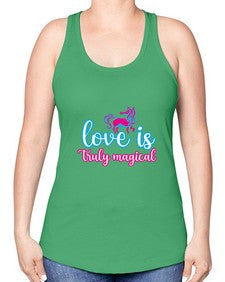 love is truly magical 271# - unicorn -Racerback Tank