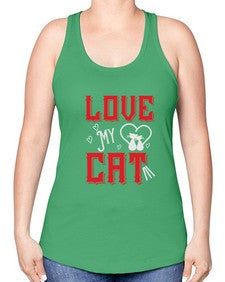 love my cat Style 67# - cats -Racerback Tank