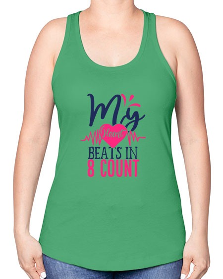 my heart beats in count 1740# - cheer -Racerback Tank