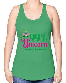 ninety nine percent unicorn 325# - unicorn -Racerback Tank