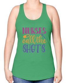 nurses call the shots Style 1234# - nurse -Racerback Tank