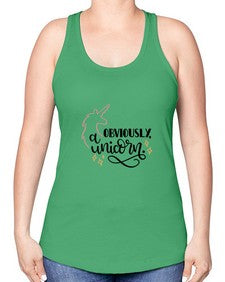 obviously a unicorn 334# - unicorn -Racerback Tank