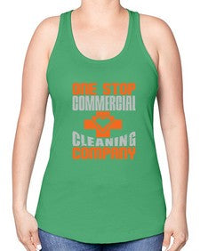 one stop commercial cleaning company Style 332# - cleaner -Racerback Tank