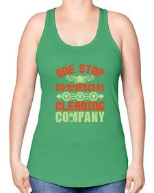 one stop commercial cleaning company Style 333# - cleaner -Racerback Tank