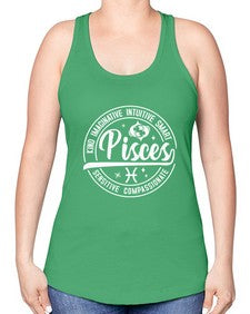 pisces 374# - pisces -Racerback Tank