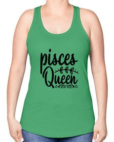 pisces queen 378# - pisces -Racerback Tank