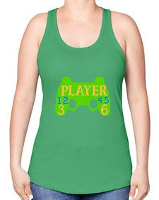 player 38# - video games -Racerback Tank