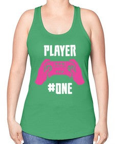 player one 147# - video games -Racerback Tank