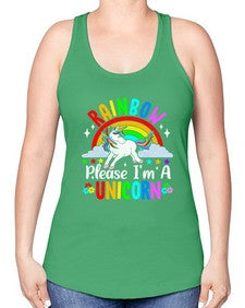 rainbow please im a unicorn 364# - unicorn -Racerback Tank