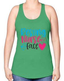 resting nurse face Style 1354# - nurse -Racerback Tank