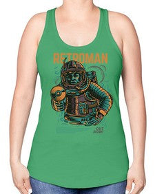 retroman 1017# - art pop art -Racerback Tank