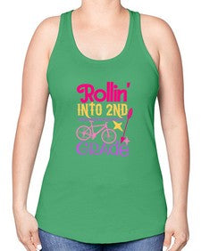 rollin into second grade 783# - second grade -Racerback Tank