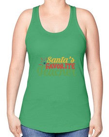 santas favorite teacher Style 351# - teacher -Racerback Tank