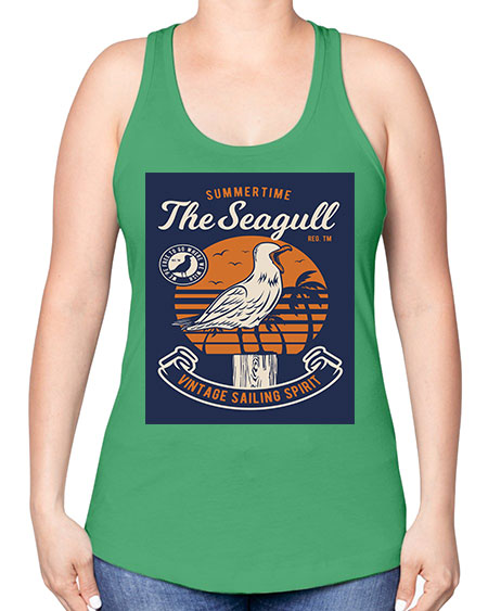 seagul bird 67# - birds -Racerback Tank