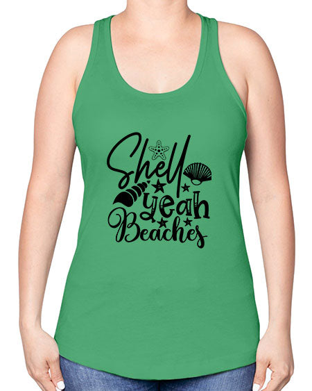 shell yeah beaches Style 75# - summer -Racerback Tank