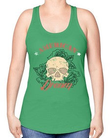 skullrose 1070# - skull and bones -Racerback Tank