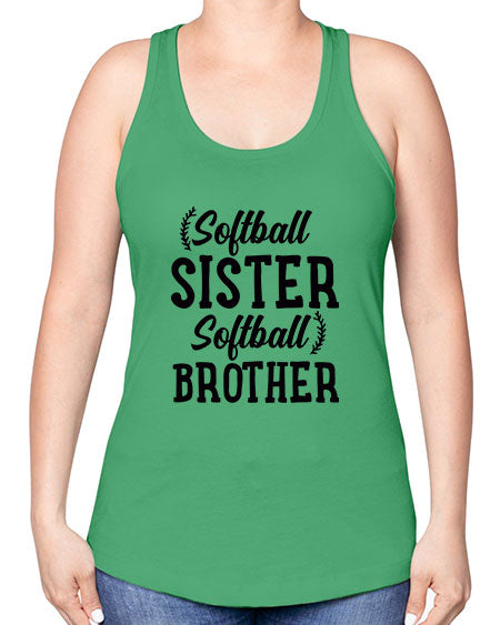 softball sister softball brother 2273# - softball -Racerback Tank