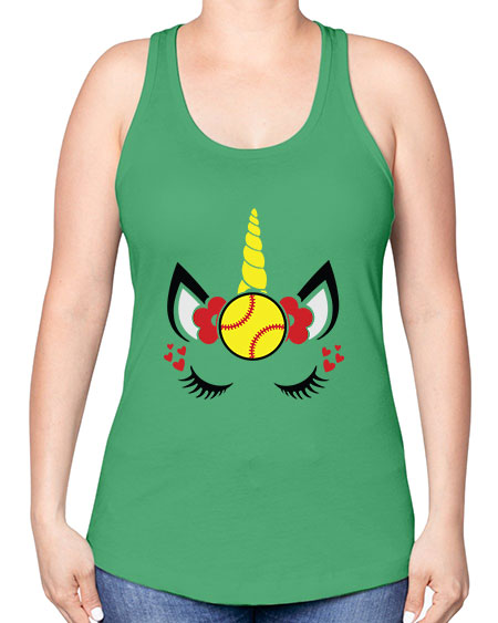 softball unicorn 397# - softball -Racerback Tank