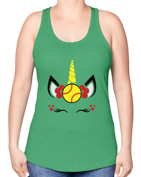 softball unicorn 398# - softball -Racerback Tank