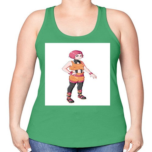 street girl wear orange outfit16# - anime -Racerback Tank