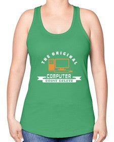 the original computer print delete 12# - computer -Racerback Tank