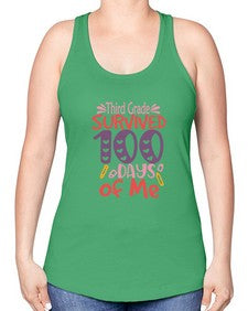 thirdgrade survived one hundred days of me 980# - third grade -Racerback Tank