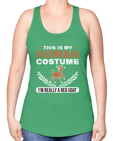 this is my human costume im really a red goat Style 1# - goat -Racerback Tank