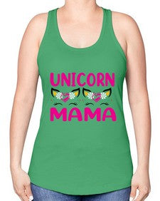 unicorn mama 473# - unicorn -Racerback Tank