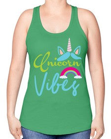 unicorn vibes 508# - unicorn -Racerback Tank