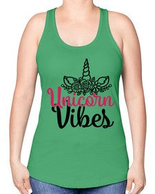 unicorn vibes 512# - unicorn -Racerback Tank