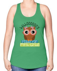 whooos ready for fifth grade girl 1000# - fifth grade -Racerback Tank
