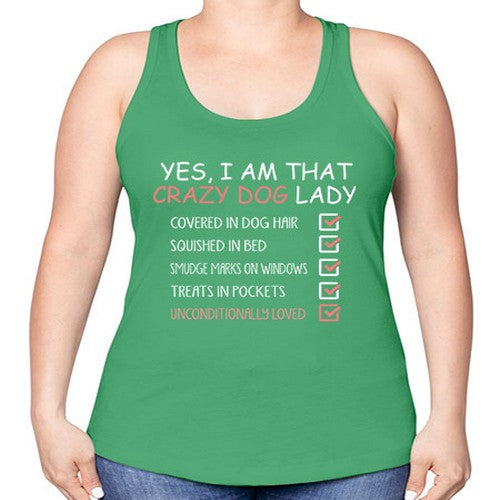 yes i am that crazy dog lady - dogs -Racerback Tank