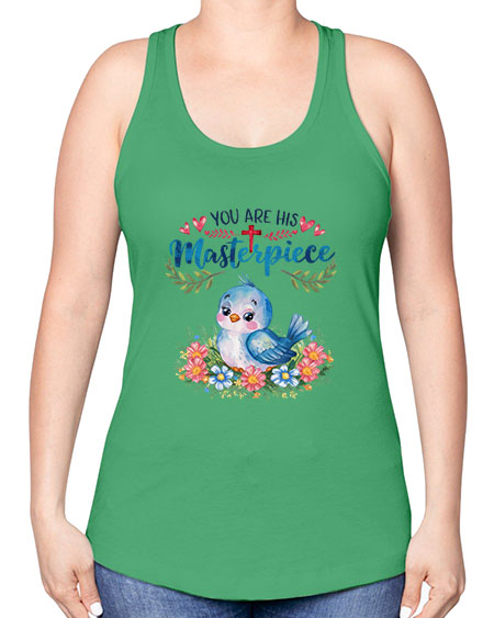 you are his masterpiece 85# - birds -Racerback Tank