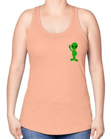 Alien in Pocket Side 3# - ufo -Racerback Tank