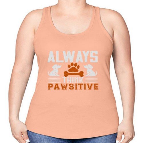Always Think Pawsitive Style 133# - dogs -Racerback Tank