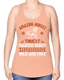 Amazing horses Truest Majestic Beauty Running wild and free Style 23# - horse -Racerback Tank