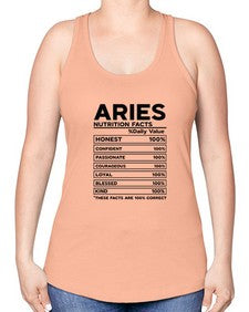 Aries Nutrition Facts 97# - aries -Racerback Tank