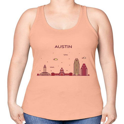 AustinTX 382# - cities -Racerback Tank
