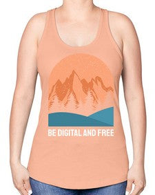 Be Digital and Free 27# - internet -Racerback Tank