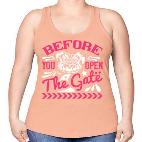 Before You Open The Gate Style 17# - dogs -Racerback Tank