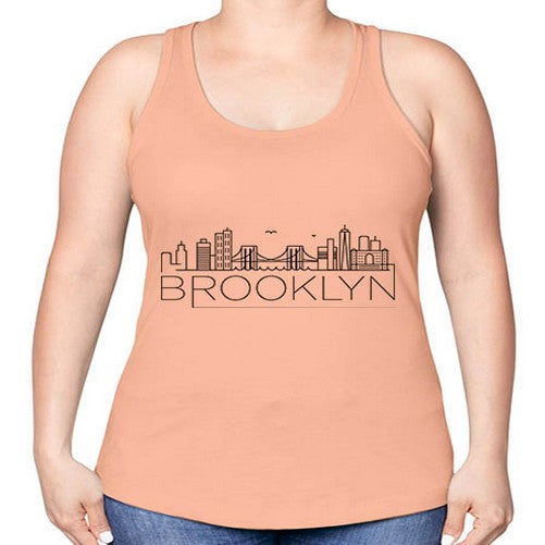 Brooklyn Minimal Skyline 498# - cities -Racerback Tank