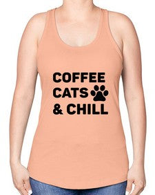 Coffee Cat Style 41# - cats -Racerback Tank
