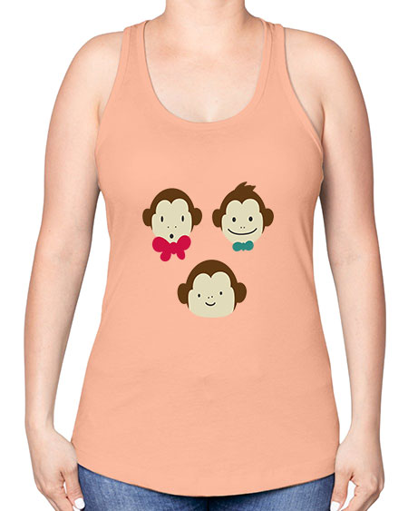 Cute_little_monkeys_5425 - monkey -Racerback Tank