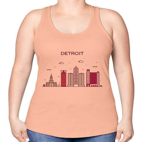 DetroitMI 665# - cities -Racerback Tank