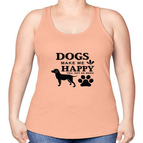 Dogs Make Me Happy Style 44# - dogs -Racerback Tank