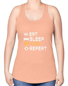 Eat sleep code repeat 49# - computer -Racerback Tank