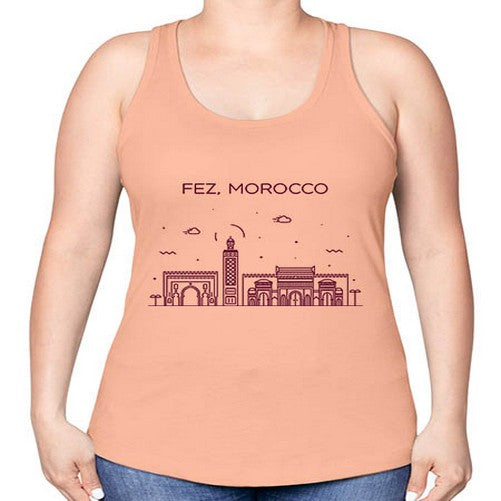 Fez 718# - cities -Racerback Tank