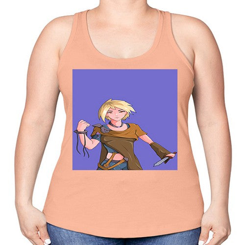 Girl hold knife 12# - anime -Racerback Tank