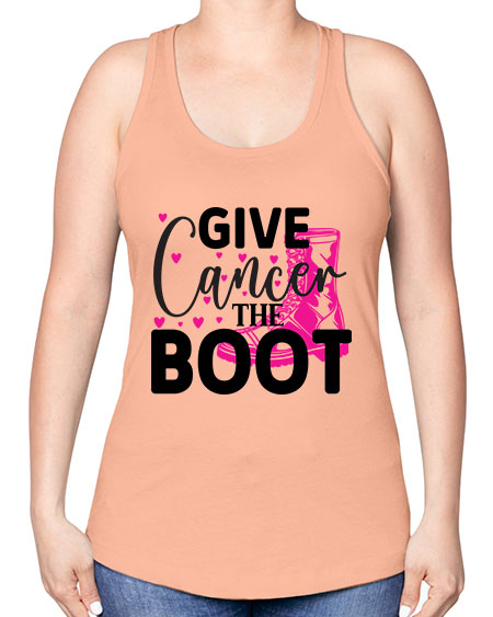 Give Cancer the Boot 24# - breast cancer -Racerback Tank
