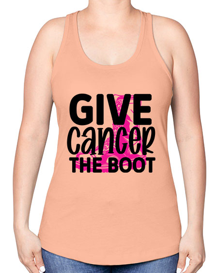 Give Cancer the Boot 25# - breast cancer -Racerback Tank